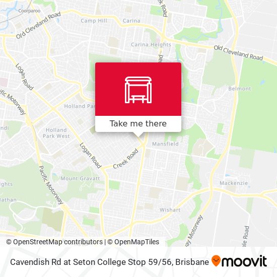 Cavendish Rd at Seton College Stop 59 / 56 map