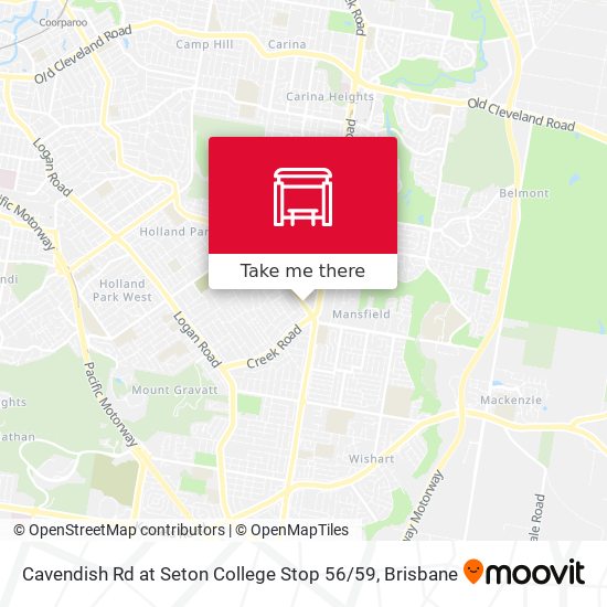 Cavendish Rd at Seton College Stop 56 / 59 map
