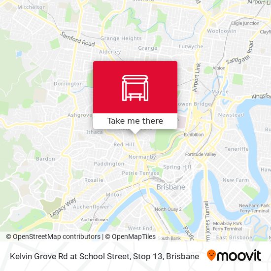 Mapa Kelvin Grove Rd at School Street, Stop 13