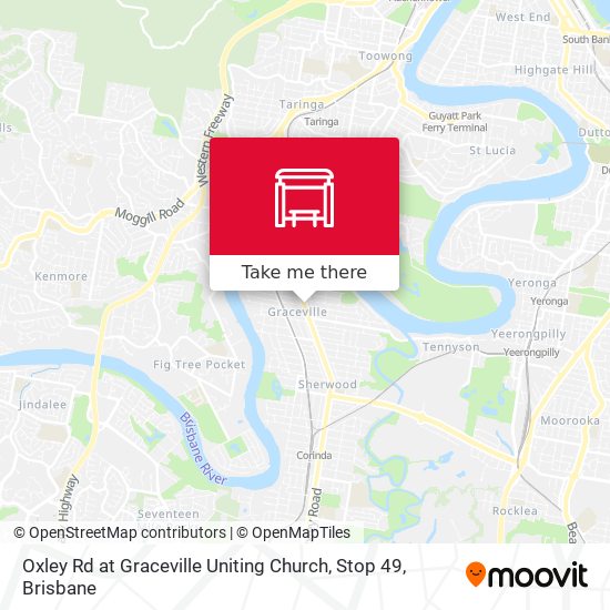 Oxley Rd at Graceville Uniting Church, Stop 49 map