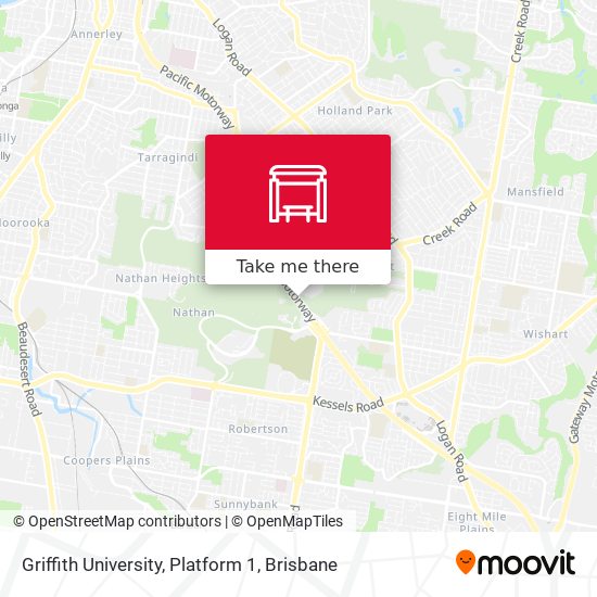 Griffith University, Platform 1 map
