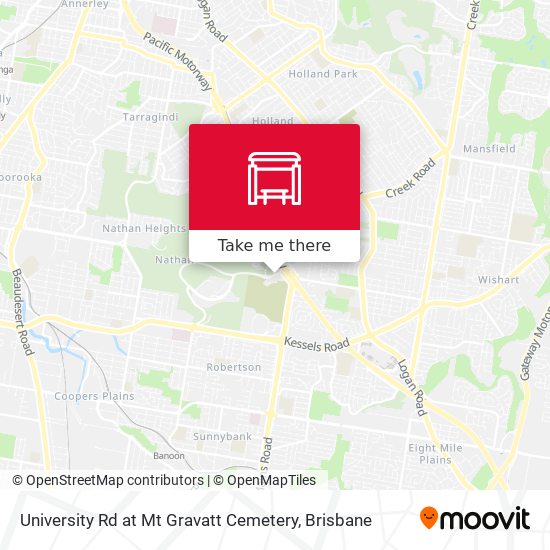 Mapa University Rd at Mt Gravatt Cemetery