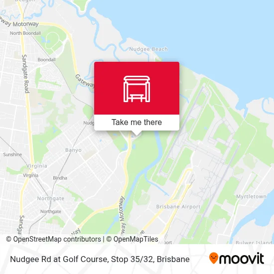 Mapa Nudgee Rd at Golf Course, Stop 35 / 32