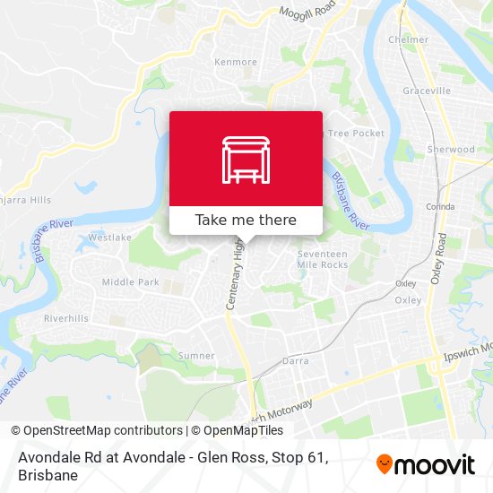 Avondale Rd at Avondale - Glen Ross, Stop 61 map