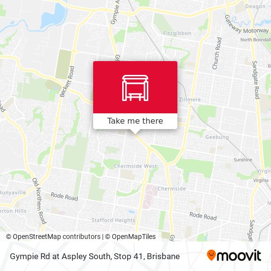 Gympie Rd at Aspley South, Stop 41 map