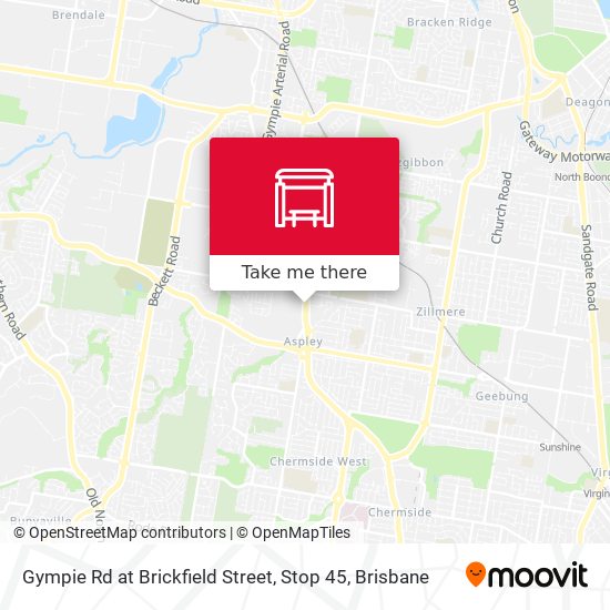 Gympie Rd at Brickfield Street, Stop 45 map