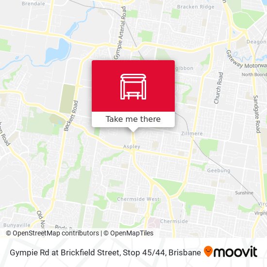 Gympie Rd at Brickfield Street, Stop 45 / 44 map