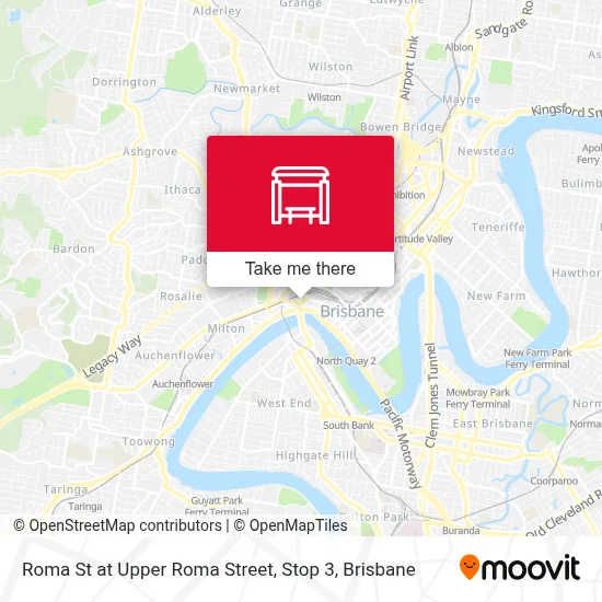 Mapa Roma St at Upper Roma Street, Stop 3