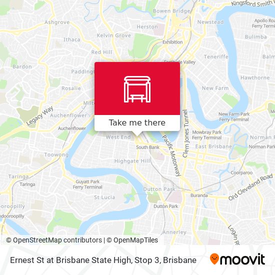 Ernest St at Brisbane State High, Stop 3 map