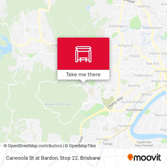 Mapa Carwoola St at Bardon, Stop 22