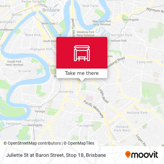Juliette St at Baron Street, Stop 18 map