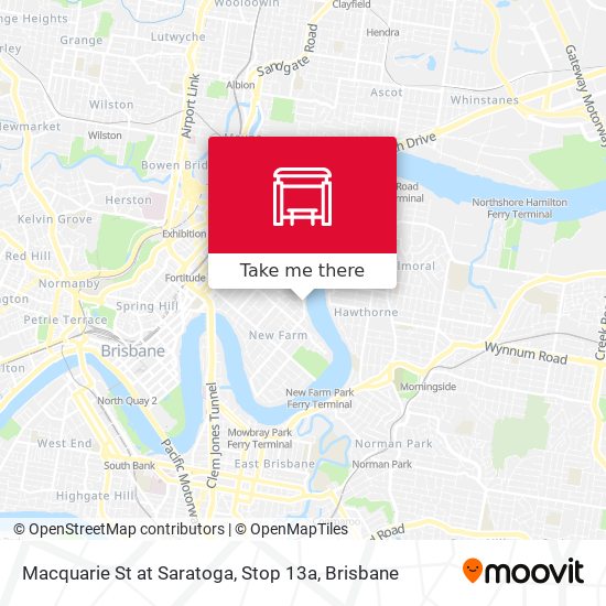 Macquarie St at Saratoga, Stop 13a map