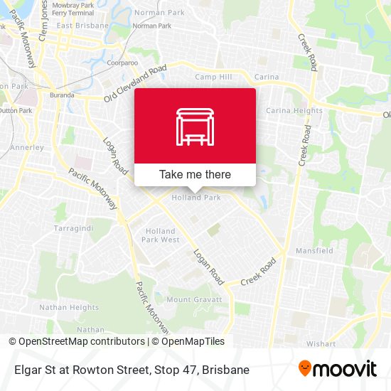 Elgar St at Rowton Street, Stop 47 map