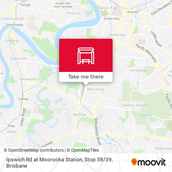 Mapa Ipswich Rd at Moorooka Station, Stop 38 / 39