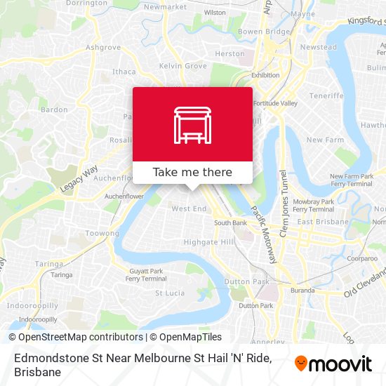 Edmondstone St Near Melbourne St Hail 'N' Ride map