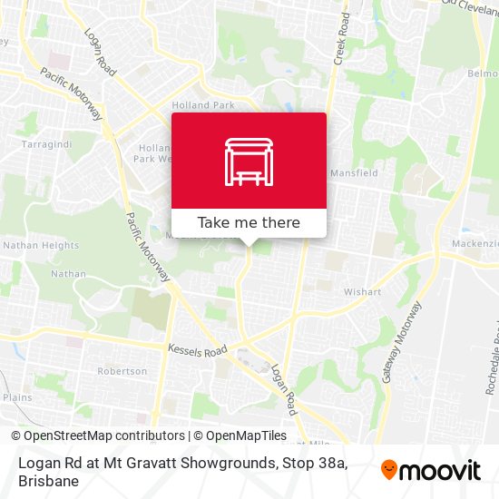 Mapa Logan Rd at Mt Gravatt Showgrounds, Stop 38a