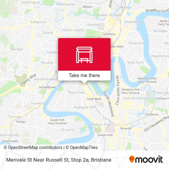 Merivale St Near Russell St, Stop 2a map
