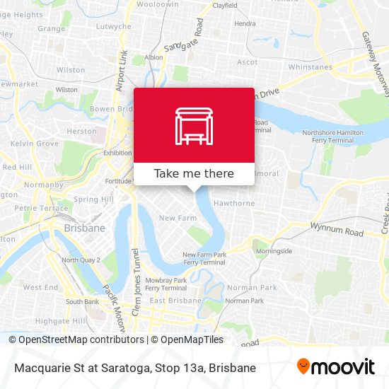 Macquarie St at Saratoga, Stop 13a map