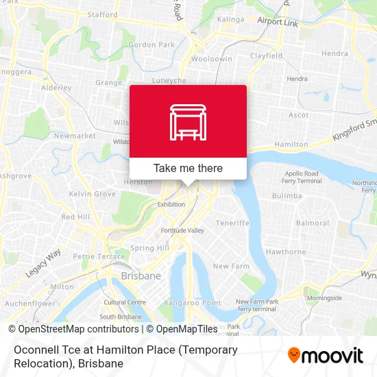 Mapa Oconnell Tce at Hamilton Place (Temporary Relocation)