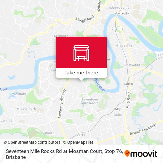 Seventeen Mile Rocks Rd at Mosman Court, Stop 76 map