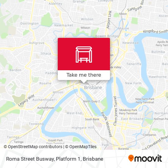 Roma Street Busway, Platform 1 map