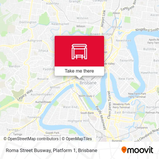 Mapa Roma Street Busway, Platform 1