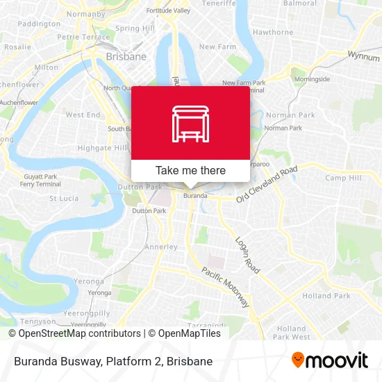 Buranda Busway, Platform 2 map