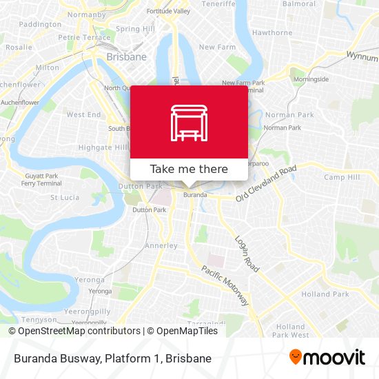 Buranda Busway, Platform 1 map