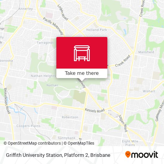 Griffith University Station, Platform 2 map