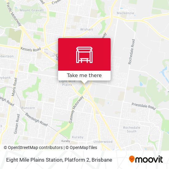 Mapa Eight Mile Plains Station, Platform 2