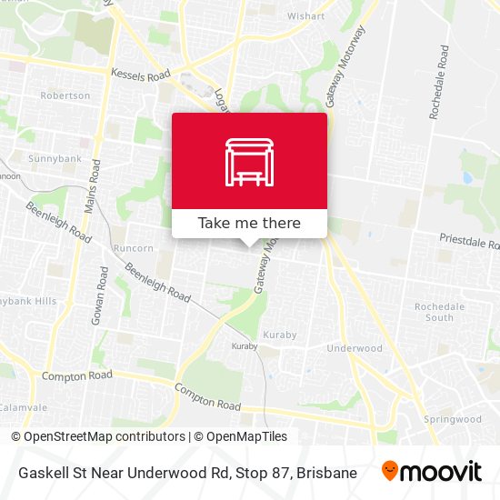 Gaskell St Near Underwood Rd, Stop 87 map