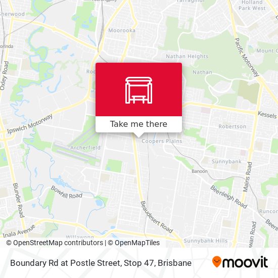 Boundary Rd at Postle Street, Stop 47 map