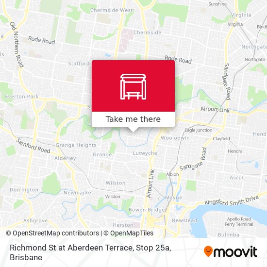 Richmond St at Aberdeen Terrace, Stop 25a map