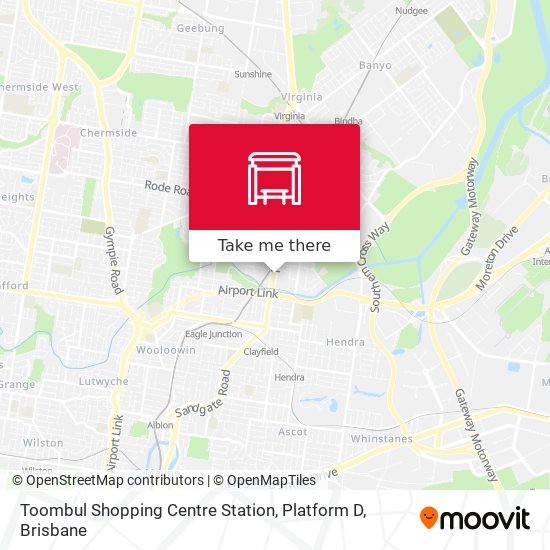 Mapa Toombul Shopping Centre Station, Platform D