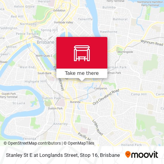 Stanley St E at Longlands Street, Stop 16 map