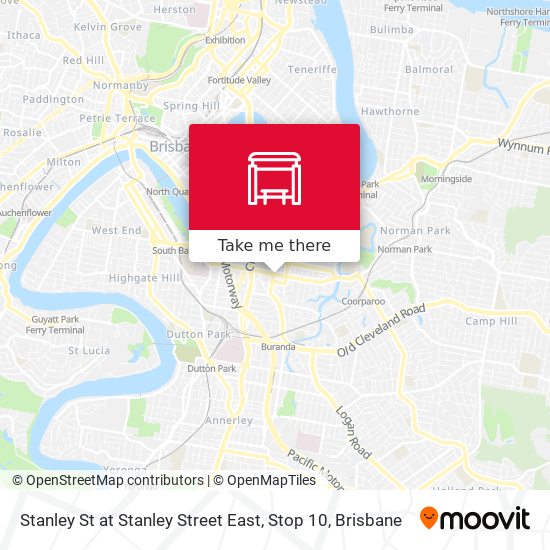 Mapa Stanley St at Stanley Street East, Stop 10