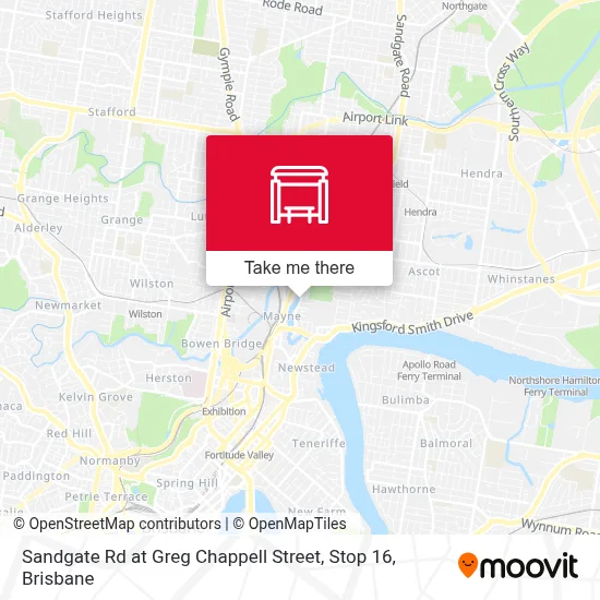 Mapa Sandgate Rd at Greg Chappell Street, Stop 16