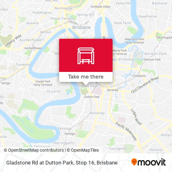 Gladstone Rd at Dutton Park, Stop 16 map