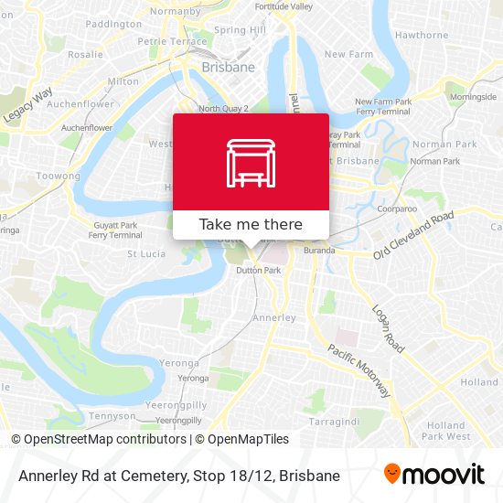 Annerley Rd at Cemetery, Stop 18 / 12 map