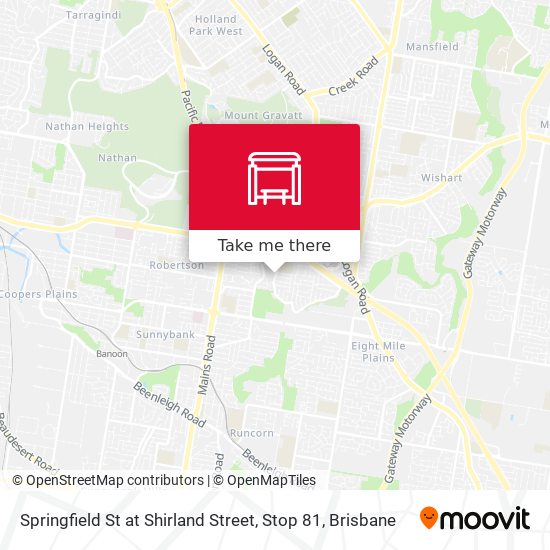 Springfield St at Shirland Street, Stop 81 map