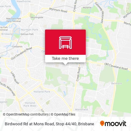 Birdwood Rd at Mons Road, Stop 44 / 40 map