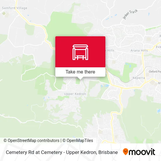 Cemetery Rd at Cemetery - Upper Kedron map