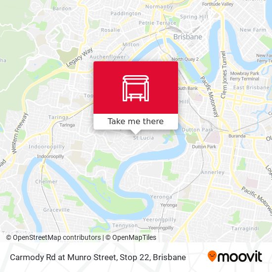 Carmody Rd at Munro Street, Stop 22 map