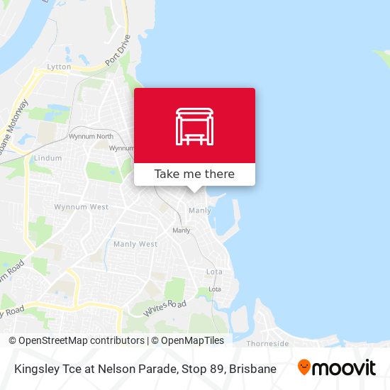 Kingsley Tce at Nelson Parade, Stop 89 map
