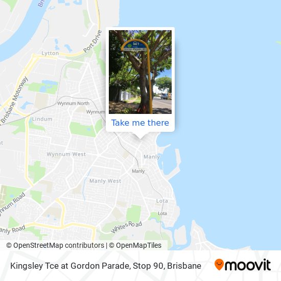 Kingsley Tce at Gordon Parade, Stop 90 map