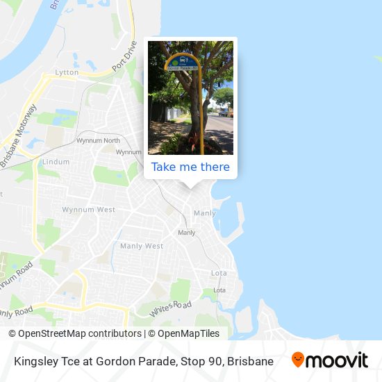 Kingsley Tce at Gordon Parade, Stop 90 map