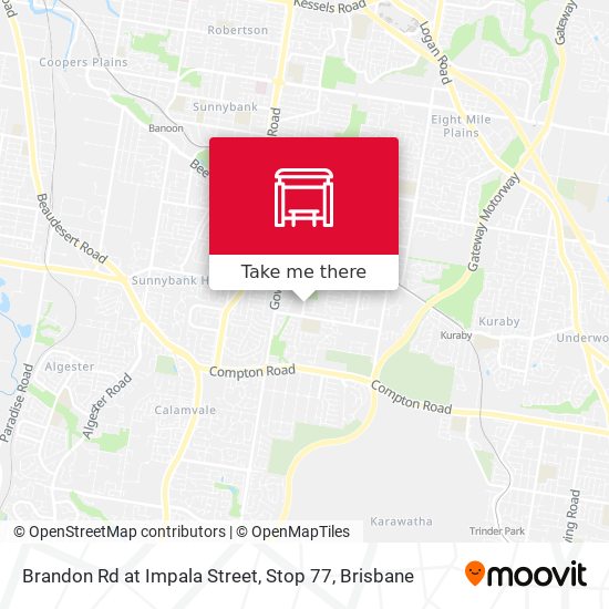 Brandon Rd at Impala Street, Stop 77 map