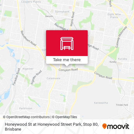 Honeywood St at Honeywood Street Park, Stop 80 map