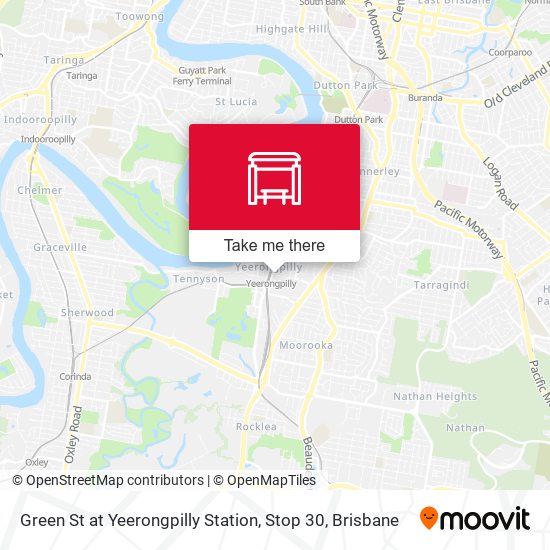 Green St at Yeerongpilly Station, Stop 30 map