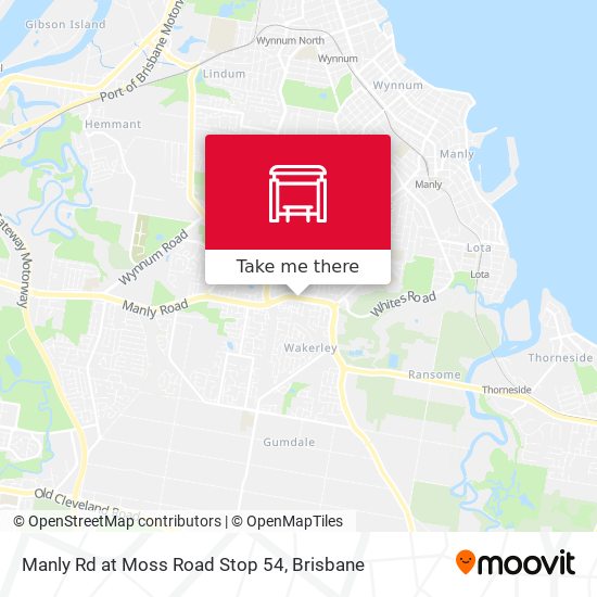 Manly Rd at Moss Road Stop 54 map
